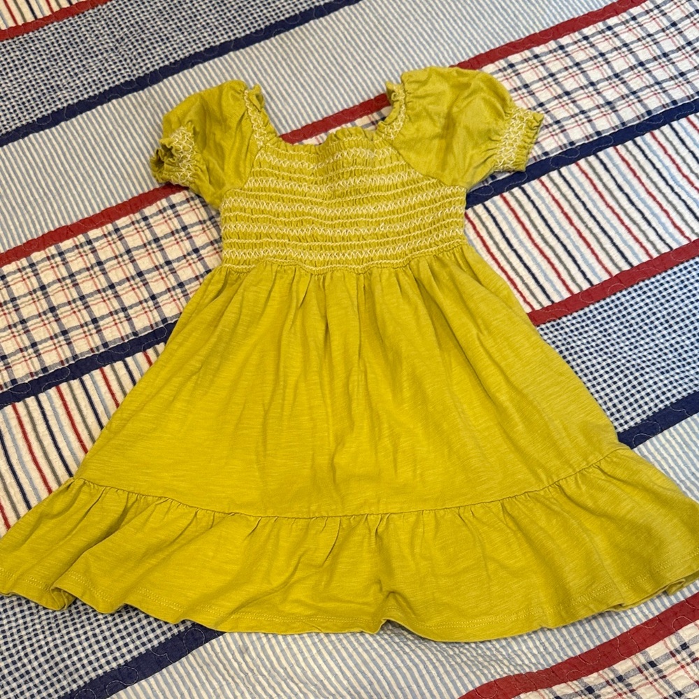 Mini Boden Chartreuse Kids Dress